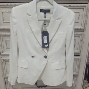 rag & bone Women's Cream Double-Button Notch Lapel Blazer